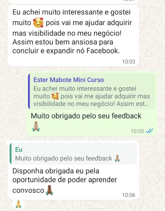Aluna diz que o curso ajuda a ter mais visibilidade no negócio